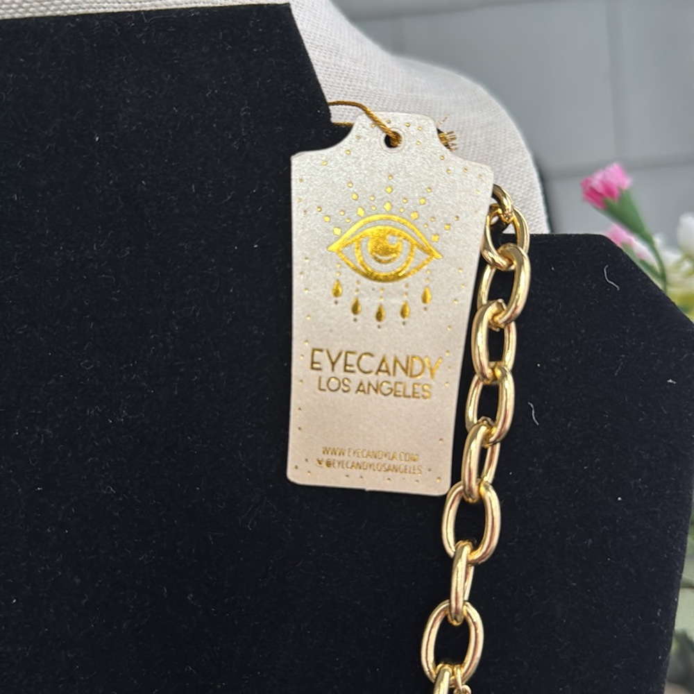 Eye Candy Fruit Charm Necklace Gold tone CZ - Picture 3 of 9